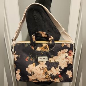 Floral Black and Cream Women's Bag